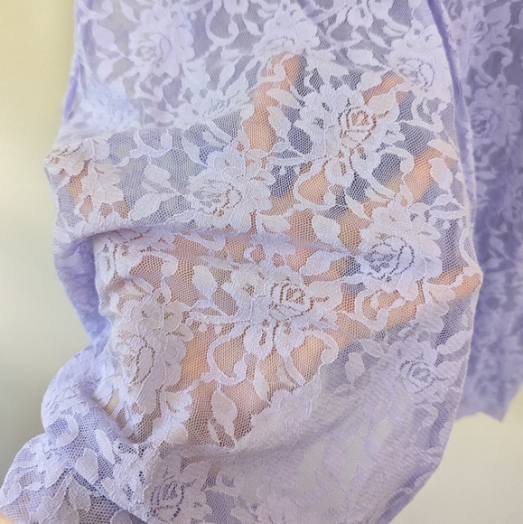 Y2K Cacique Purple Lace Babydoll Slip Dress Lingerie Coquette - Picture 4 of 14